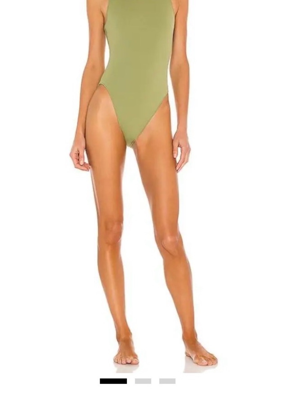 High-Neck Olive One-Piece Swimsuit